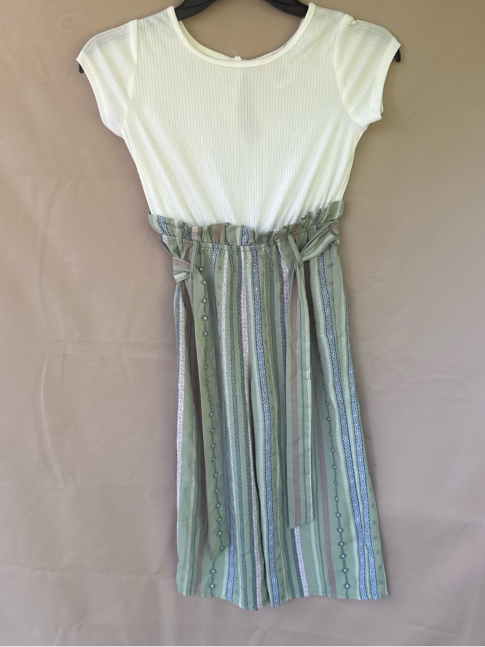Love Squared Girls White Ribbed rompers